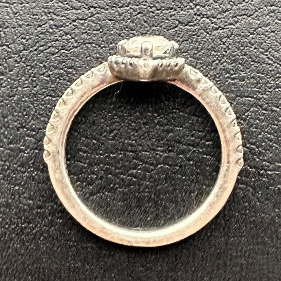 Pandora Sterling Silver with Cubic Zirconia Antique Style Wishbone Ring - Picture 2 of 7